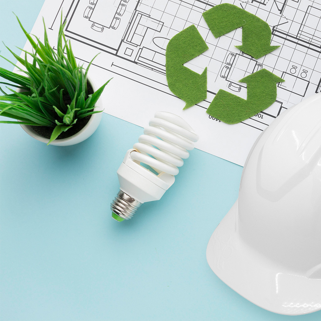 Eco-friendly construction and sustainable design concept